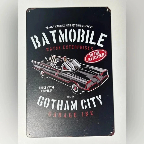Batman - Classic 1960โs Batmobile Metal Sign - 8โw x 12โh ๐ฆ๐ - Picture 3 of 4